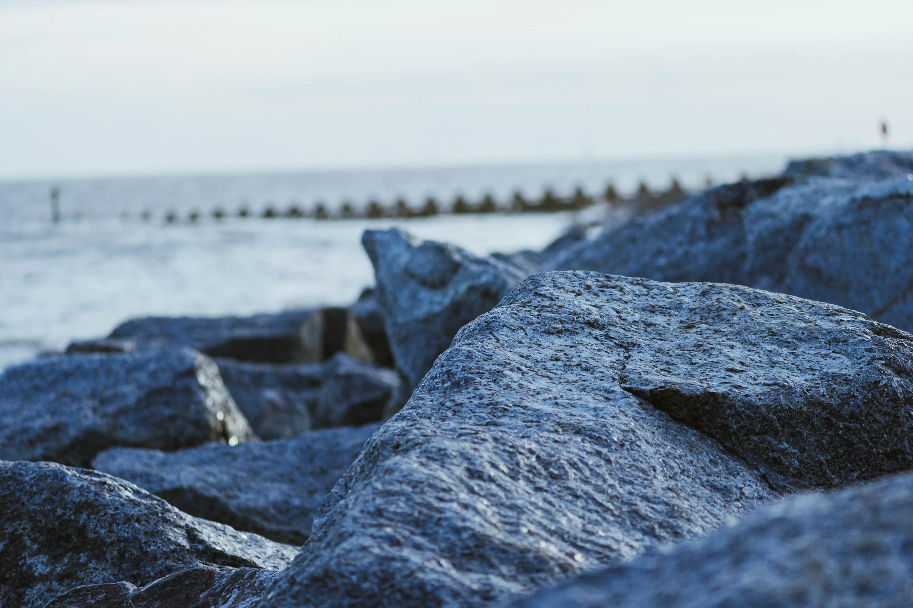 A rocky beach scene